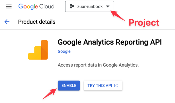 Enabling GA Reporting API