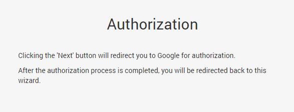 Authorize Google account