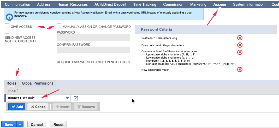 NetSuite's New Access Token menu