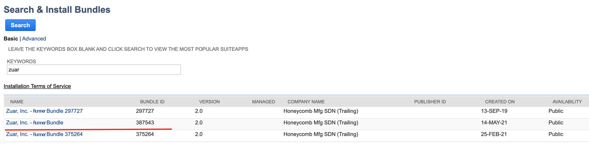 NetSuite's Web Services Preferences menu