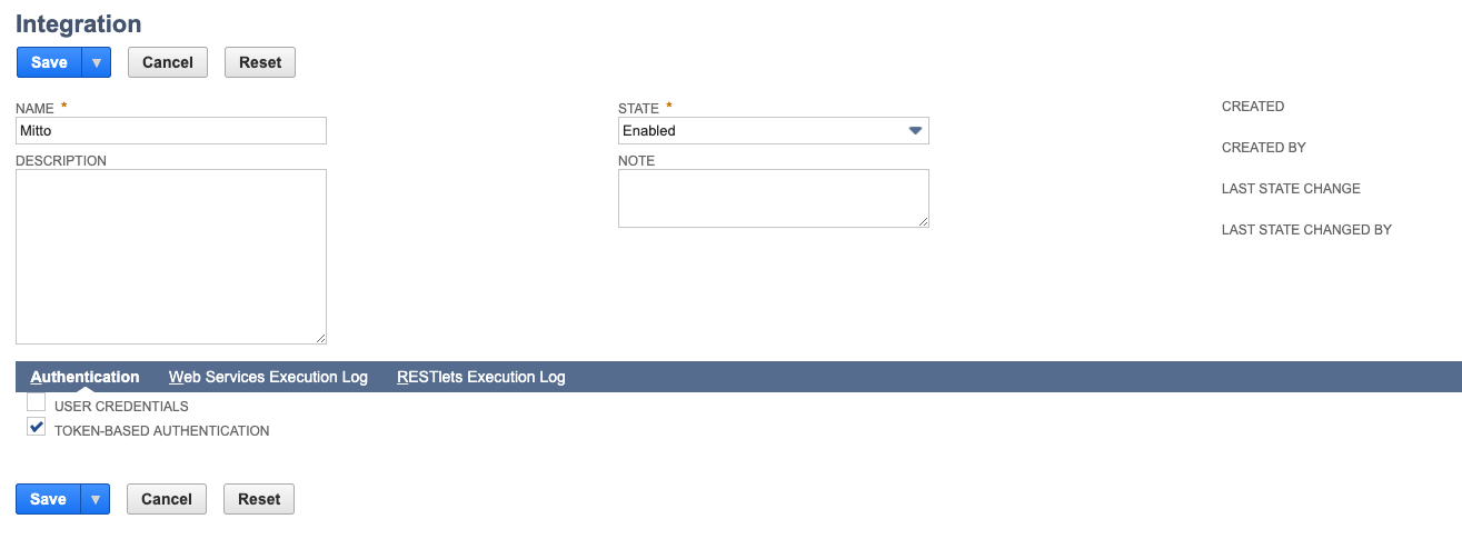 A completed Integration Record form