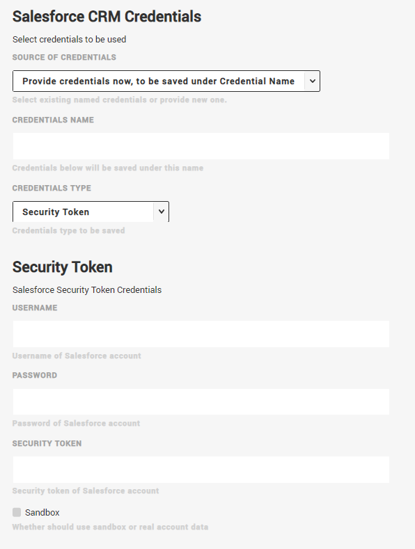 SF Credential Form