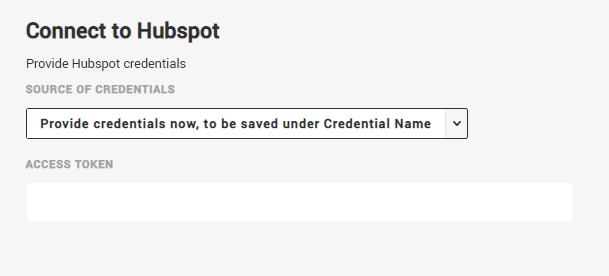Hubspot Token Input