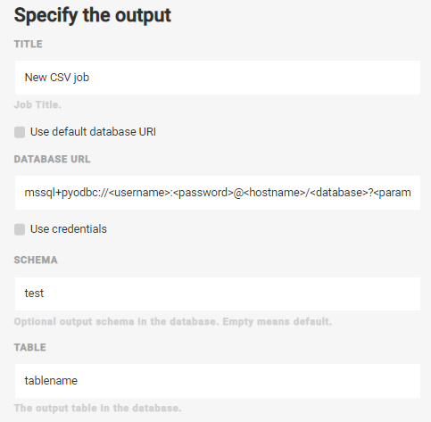 Microsoft SQL Server Destination