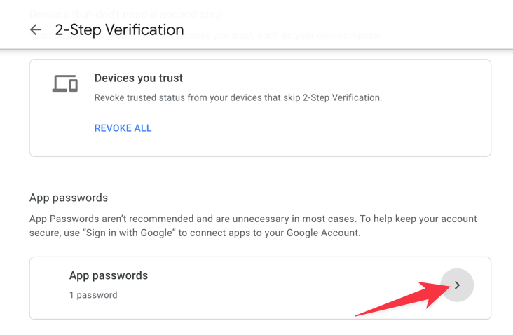 Click App passwords